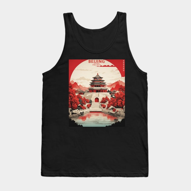 Beijing China Vintage Poster Tourism Tank Top by TravelersGems